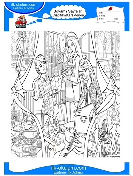 Çocuklar İçin Barbie ve Yeni Yıl Hikayesi Boyama Sayfaları 